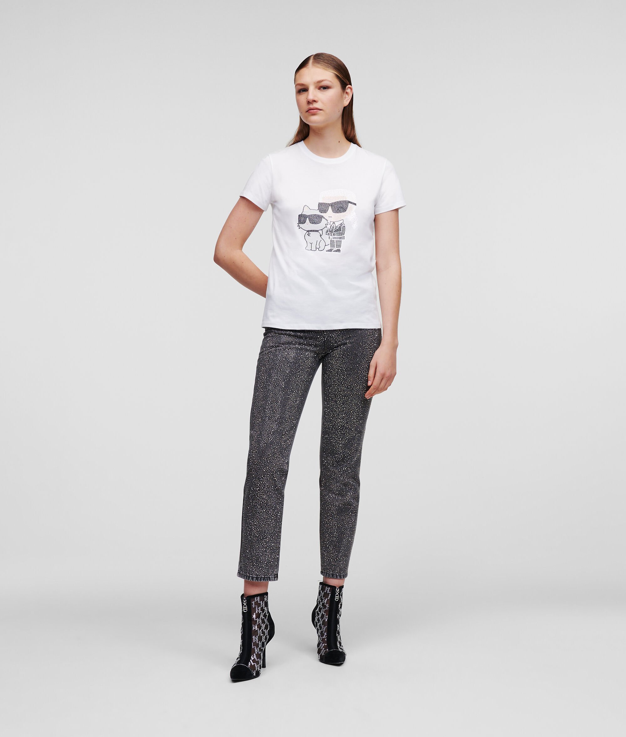 (image for) Novel KARL IKONIK RHINESTONE KARL & CHOUPETTE T-SHIRT